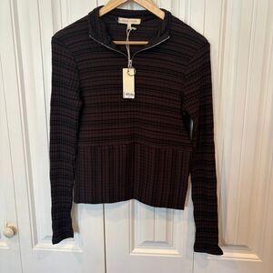 Gilded Intent Brown And Black Stripe Top Size‎ Large